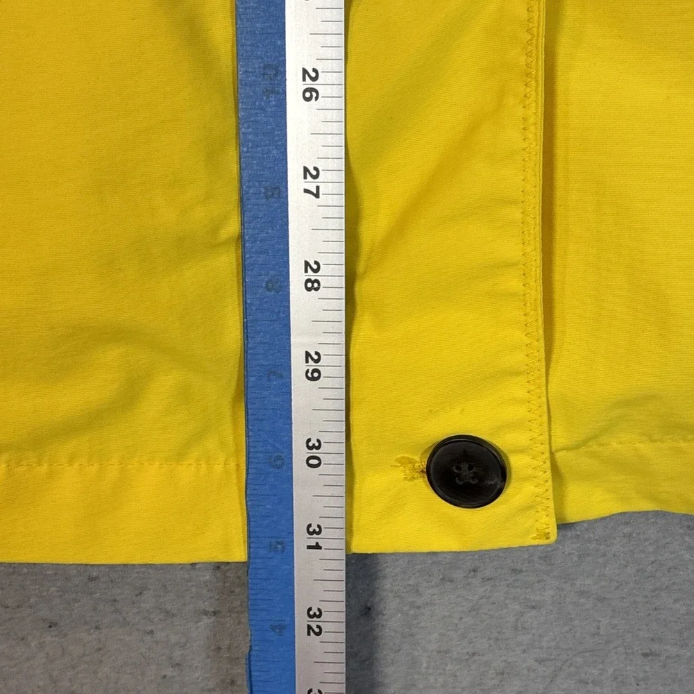 Lands' End Bright Yellow Hooded Trench Coat Size XL Women's